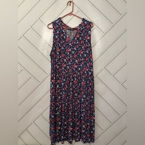 Croft & Barrow Floral Midi Dress - Navy and Pink